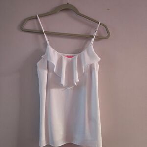 Lilly Pulitzer White Ruffle Florin Cami - Essential Summer Staple!